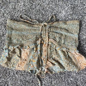 sleeveless printed cropped tube top